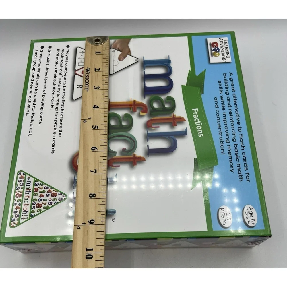 Learning Advantage Math Fact Oh Fractions Educational Card Game Age 8+ New